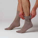 Load and play video in Gallery viewer, 3 Pairs Men's Plain Cotton Socks - Brown Mix
