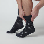 Load and play video in Gallery viewer, 3 Pairs Mens Holiday Cotton Socks - Anchor
