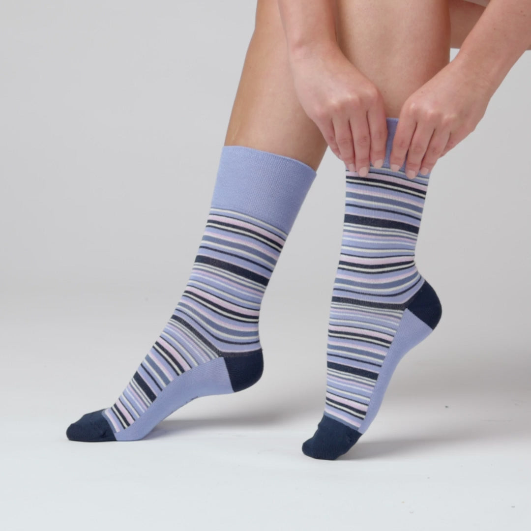 6 Pairs Ladies Bamboo Socks - Denim