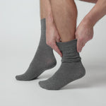 Load and play video in Gallery viewer, 3 Pairs Men's Plain Cotton Socks - Charcoal
