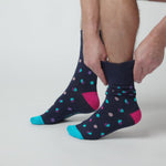 Load and play video in Gallery viewer, 3 Pairs Men's Colourburst Cotton Socks - Neon Dots
