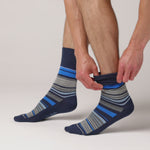 Load and play video in Gallery viewer, 6 Pairs Men&#39;s Cotton Socks - Navy Stripe
