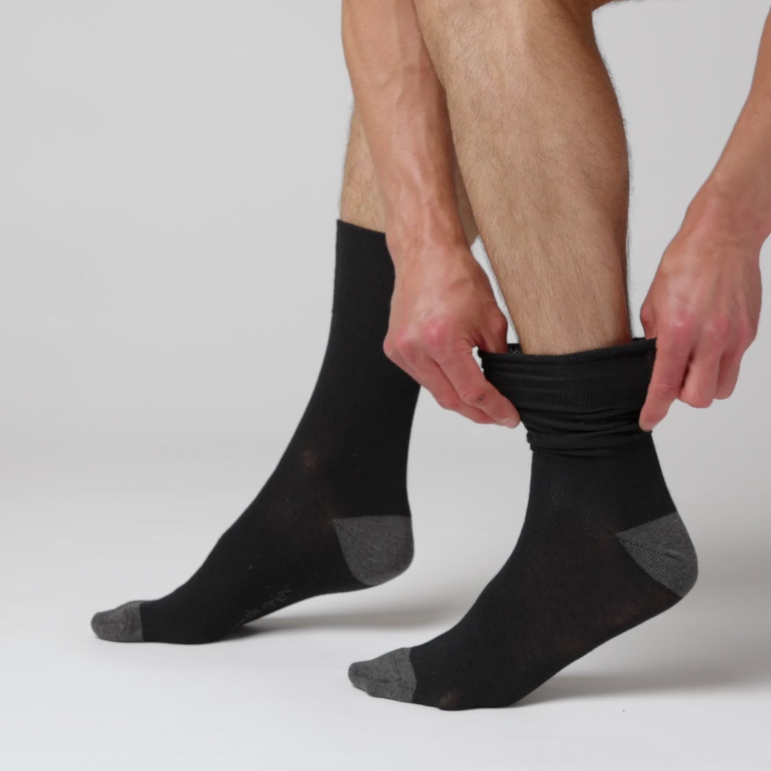 6 Pairs Men's Apex Cotton Socks - Black