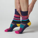 Load and play video in Gallery viewer, 3 Pairs Ladies Colourburst Cotton Socks - Hyper Colour
