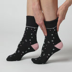 Load and play video in Gallery viewer, 3 Pairs Ladies Cotton Socks - Mod Dots Black
