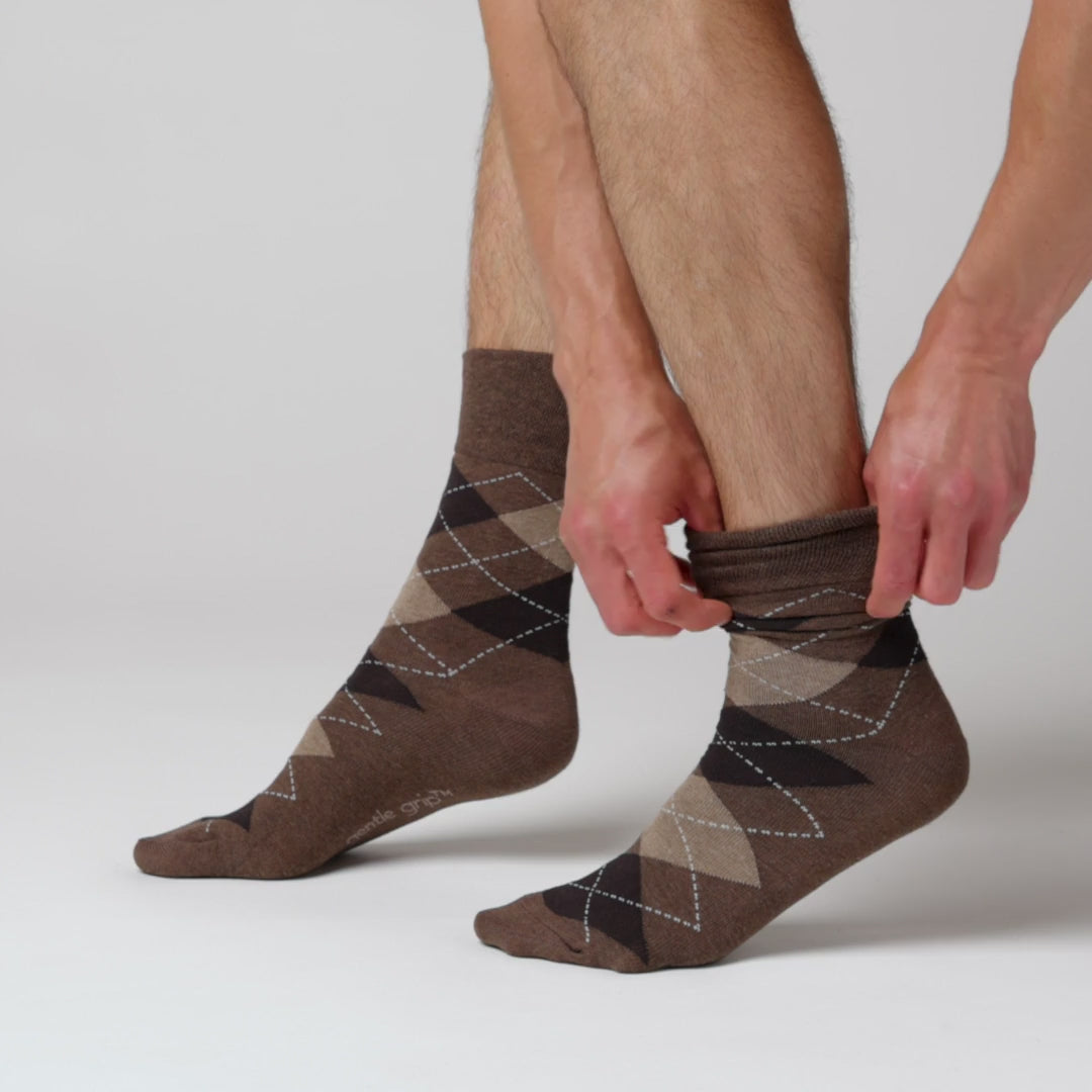 6 Pairs Men's Bigfoot Cotton Socks - Argyle Neutrals