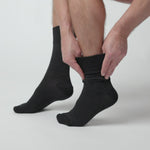 Load and play video in Gallery viewer, 3 Pairs Men's Nova Fine Stripe Cotton Socks - Black/Navy/Charcoal
