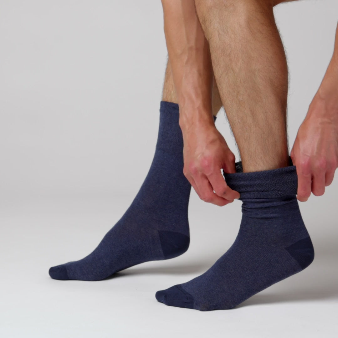 6 Pairs Men's Apex Cotton Socks - Navy