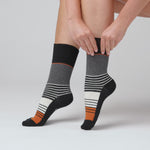 Load and play video in Gallery viewer, 6 Pairs Ladies Cotton Socks - Sedimentary Stripe
