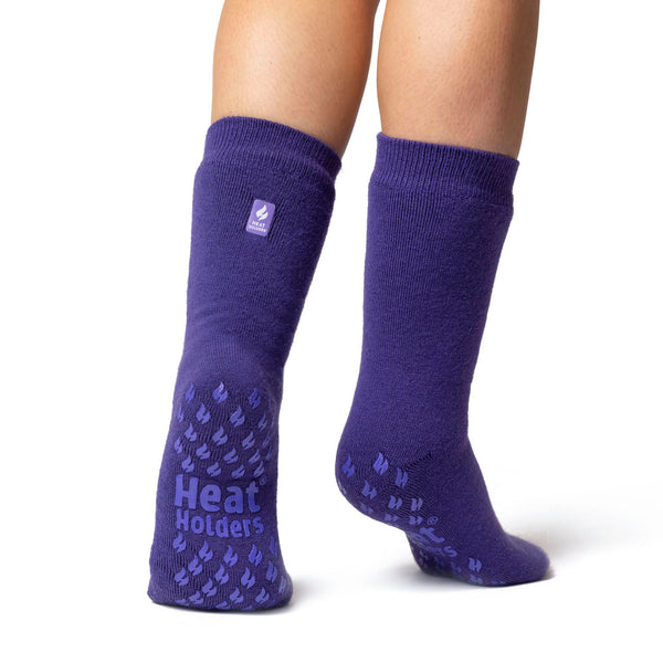 1 Pair Ladies Raynaud's Thermal Slipper Socks - Lavender