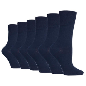 6 Pairs Ladies Plain Cotton Socks - Navy