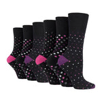 Load image into Gallery viewer, 6 Pairs Ladies Cotton Socks - Multi Dot
