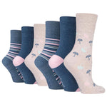 Load image into Gallery viewer, 6 Pairs Ladies Fun Feet Cotton Socks - Rainy Days
