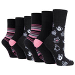 Load image into Gallery viewer, 6 Pairs Ladies Fun Feet Cotton Socks - Afternoon Tea
