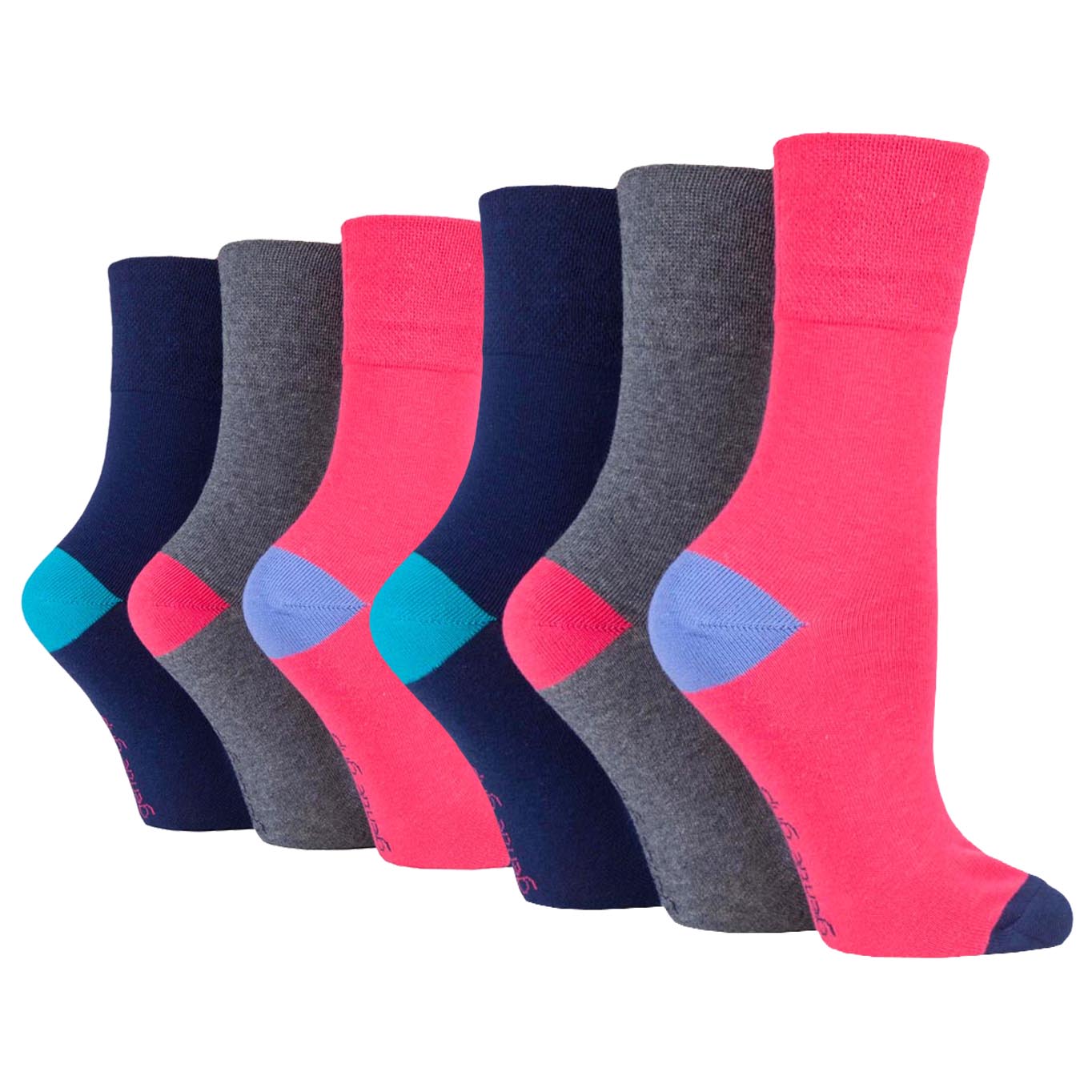 6 Pairs Ladies Colourburst Socks - Colour Prism