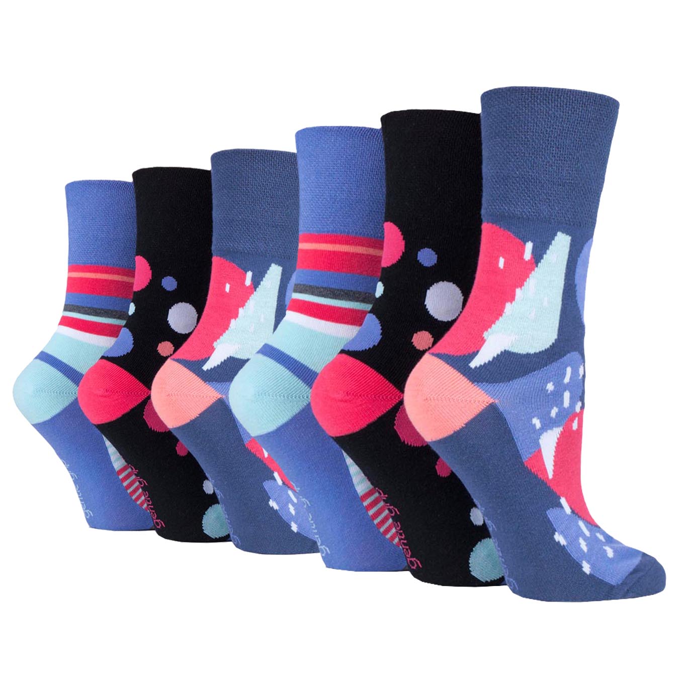 6 Pairs Ladies Colourburst Cotton Socks - Colour Pop