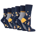 Load image into Gallery viewer, 6 Pairs Ladies Fun Feet Cotton Socks - Woodland Walk
