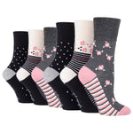 Load image into Gallery viewer, 6 Pairs Ladies Cotton Socks - Floral Hybrid
