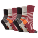 Load image into Gallery viewer, 6 Pairs Ladies Cotton Socks - Sedimentary Stripe
