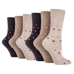 Load image into Gallery viewer, 6 Pairs Ladies Cotton Socks - Brown/Natural
