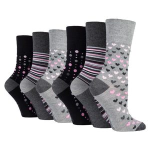 6 Pairs Ladies Bamboo Socks - Grey